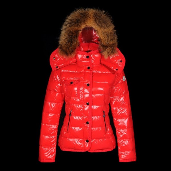 Moncler Fashion rosso Slash E Pelliccia protezione calDonna Giacche uscita